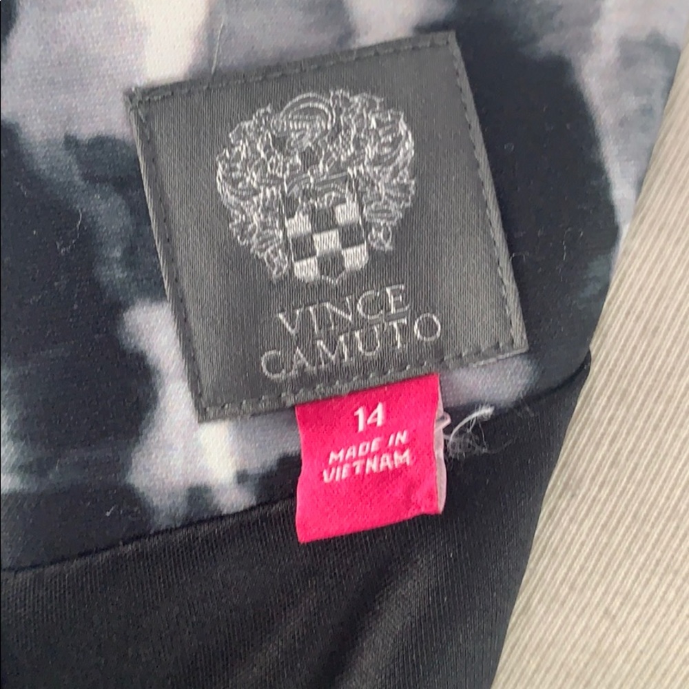 Vince Camuto Black and White Print Fit Flare - Picture 5 of 8